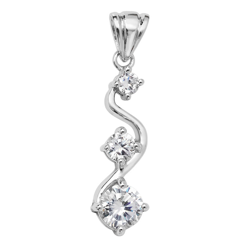 Fancy Drop Pendant With CZ Detail