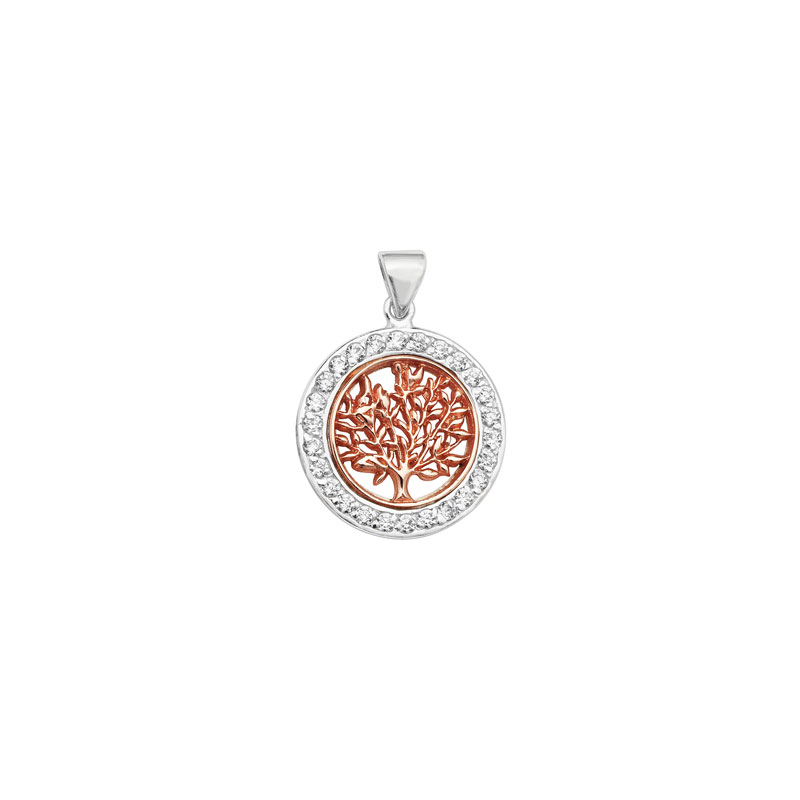 Rose Gold Tree Of Life CZ Pendant