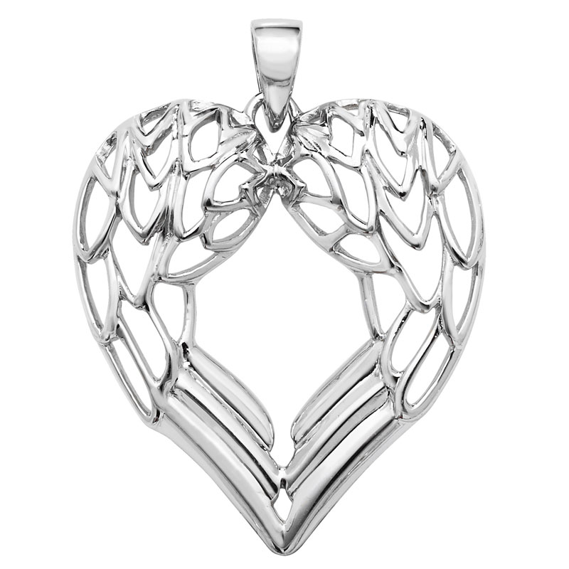 Heart Pendant with Wing Detail