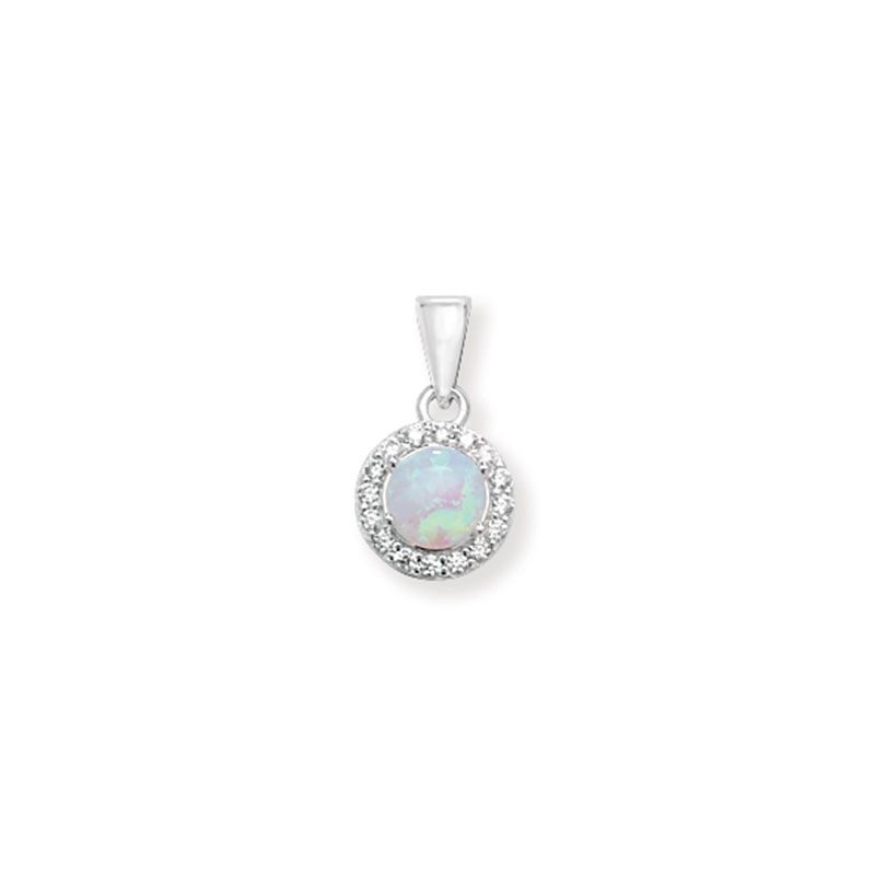 CZ Silver Opal Pendant