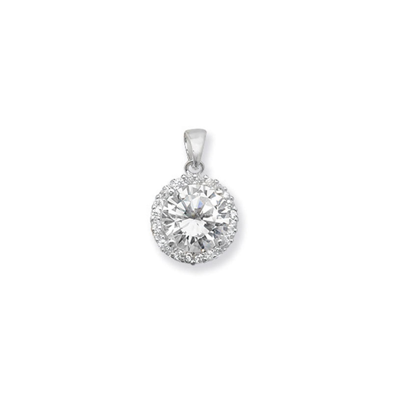 Silver Round CZ Pendant