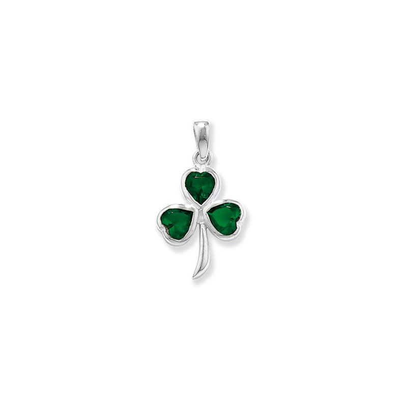 Three Green Stone Shamrock Pendant