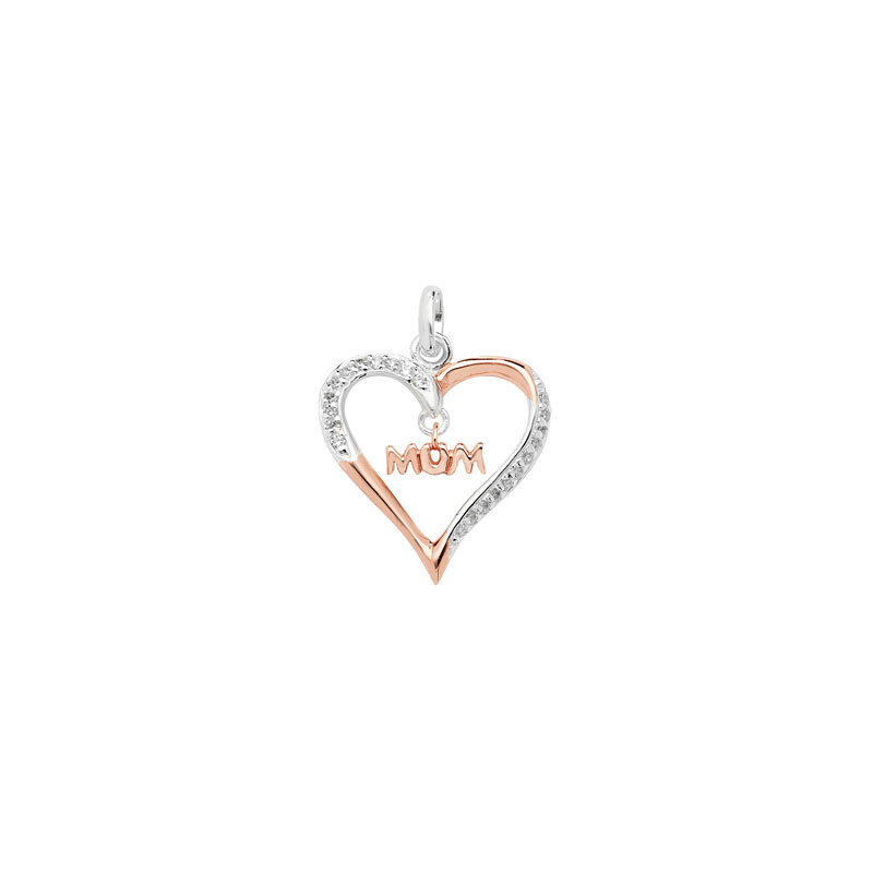 Two Tone Heart Mum Pendant