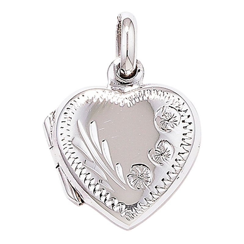 Silver Heart Engraved Locket