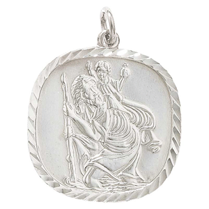 Square shape St Christopher Pendant