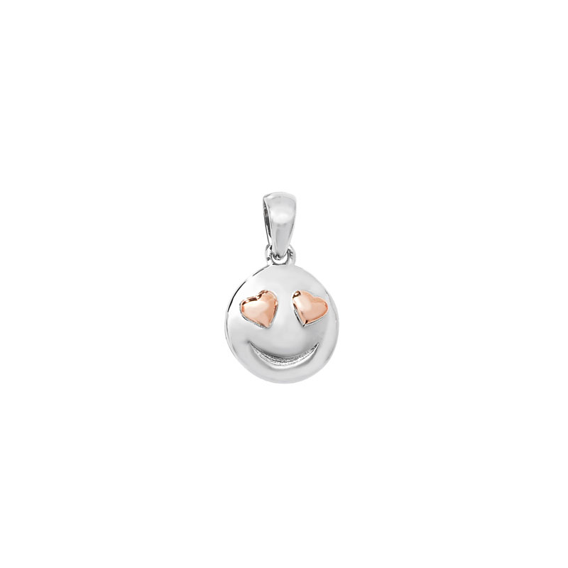 Two Tone Smile Emoji Heart Pendant