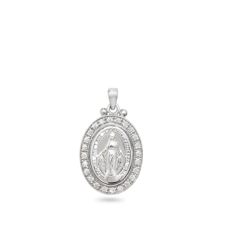 CZ Miraculous Medal Pedant