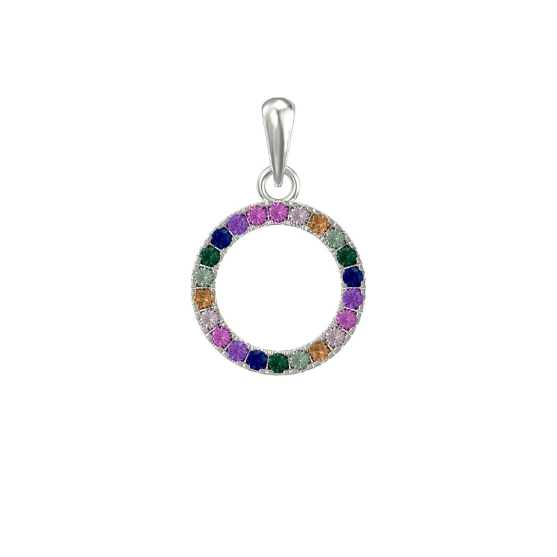 Multi Colour Open CZ Pendant