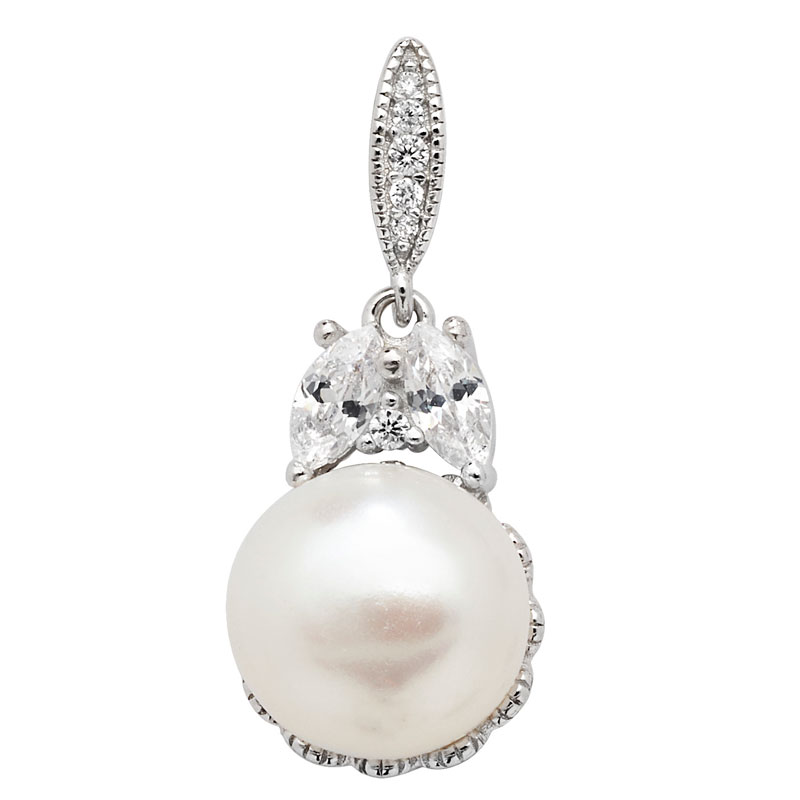 CZ Pearl Drop Pendant