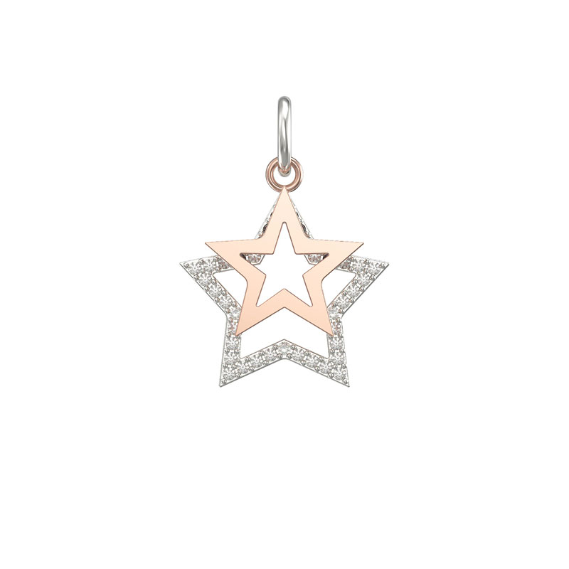 Two Tone Double Star Pendant