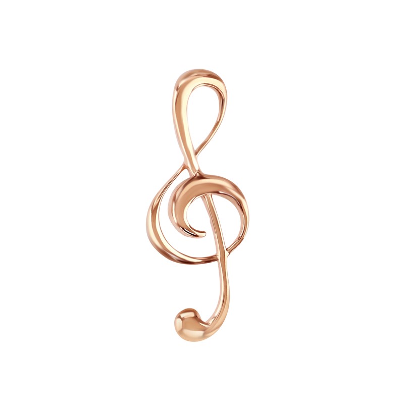 Rose Gold Plated Treble Clef Pendant