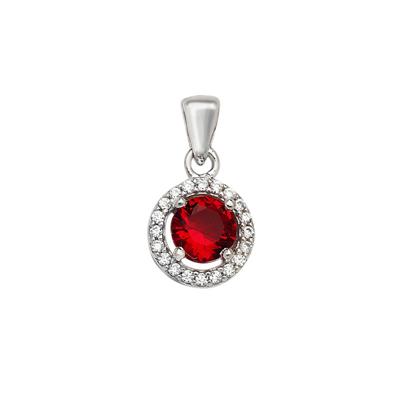 CZ Garnet Pendant