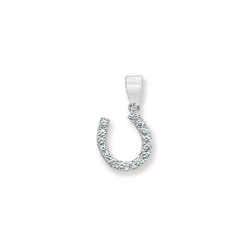 CZ Horse Shoe Pendant