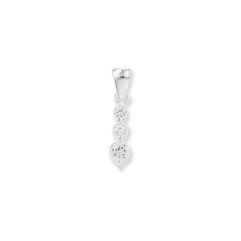 Three CZ Drop Pendant