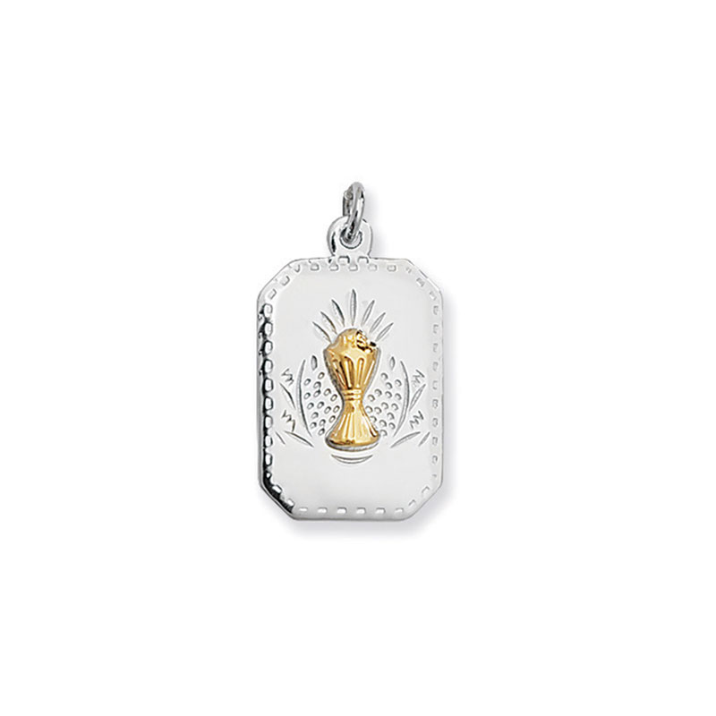 Gold Pated Holy Communion Medal