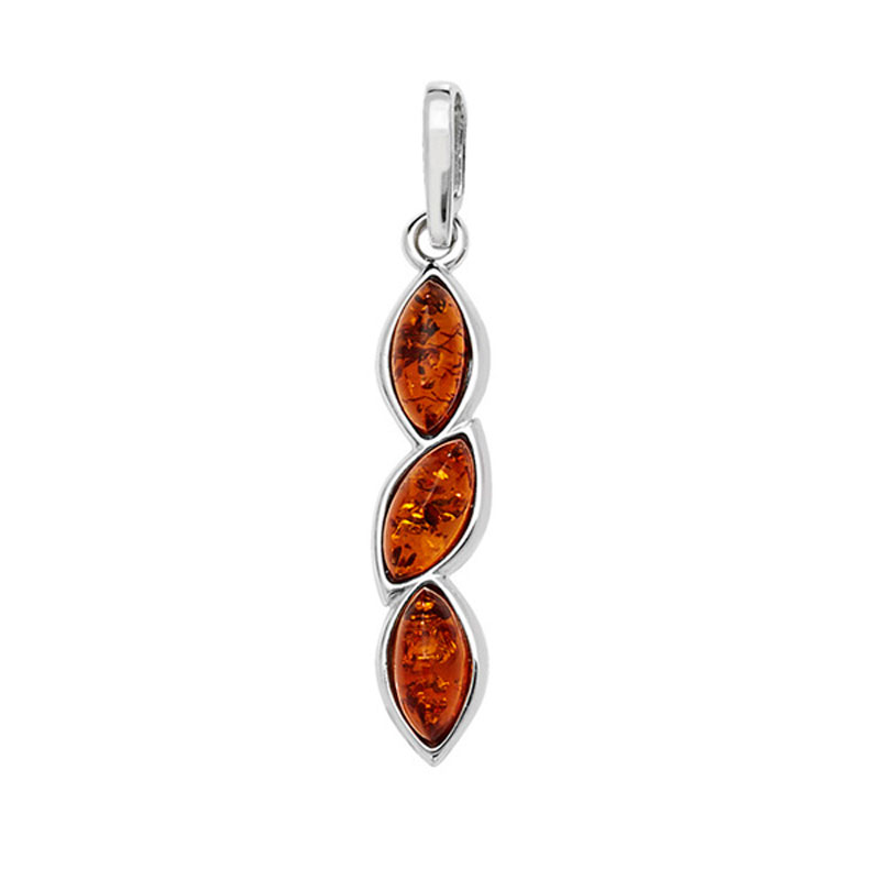 Three Stone Amber Pendant