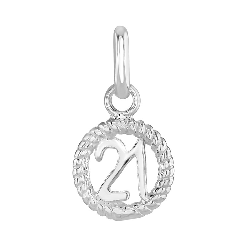 Silver 21st Birthday Circle Pendant