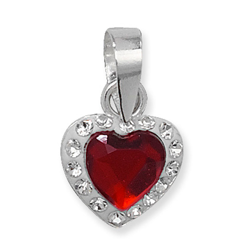 Silver Crystal Heart Pendant