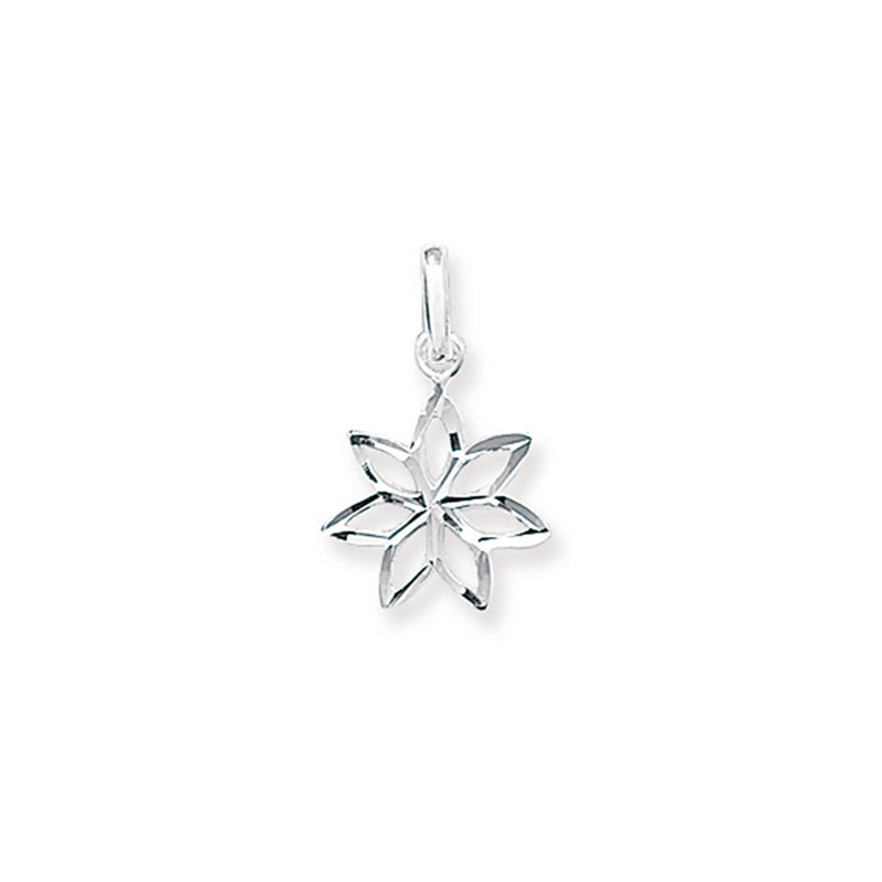 Diamond Cut Flower Pendant