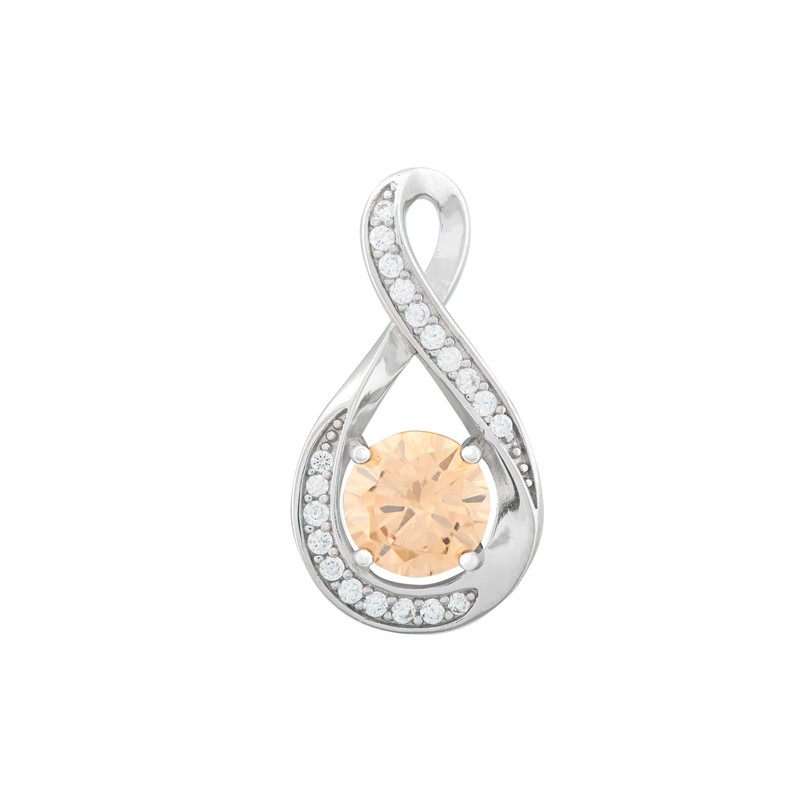 Champagne CZ Pendant with Twist