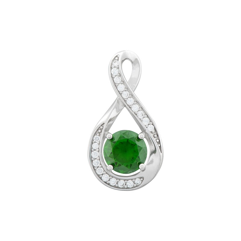 Emerald CZ Pendant with Twist