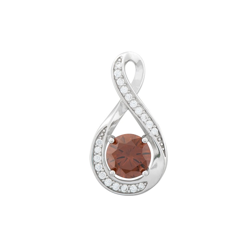 Brown CZ Pendant with Twist