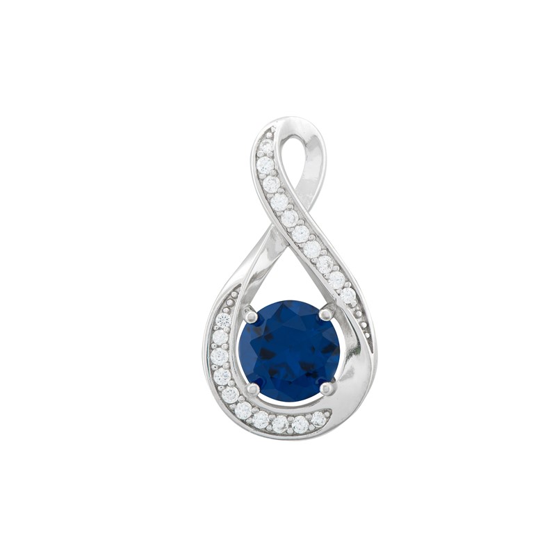 Sapphire CZ Pendant with Twist