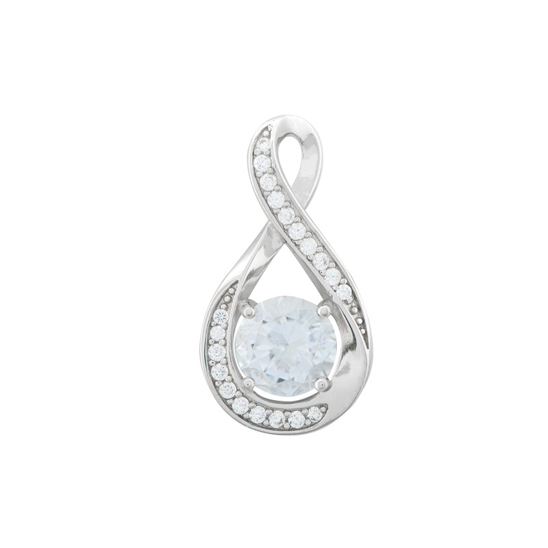 White CZ Pendant with Twist