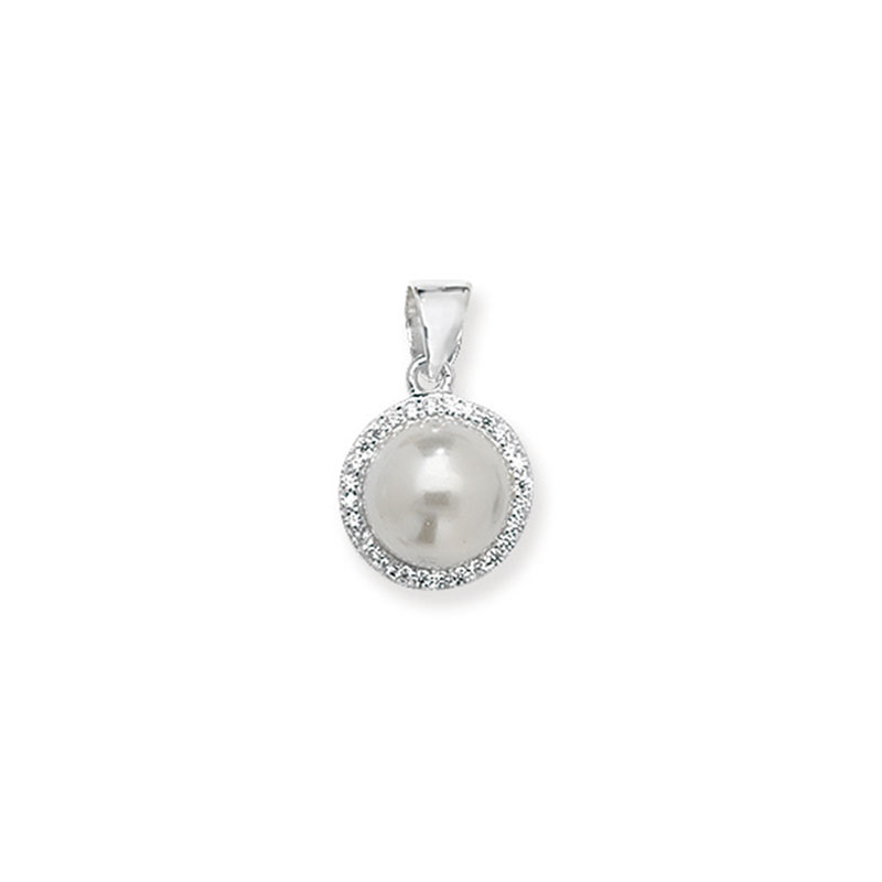 Pearl Pendant With Cz Surround