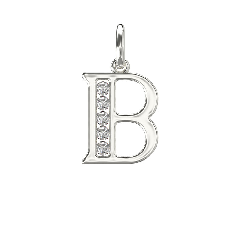 CZ Initial Pendant B