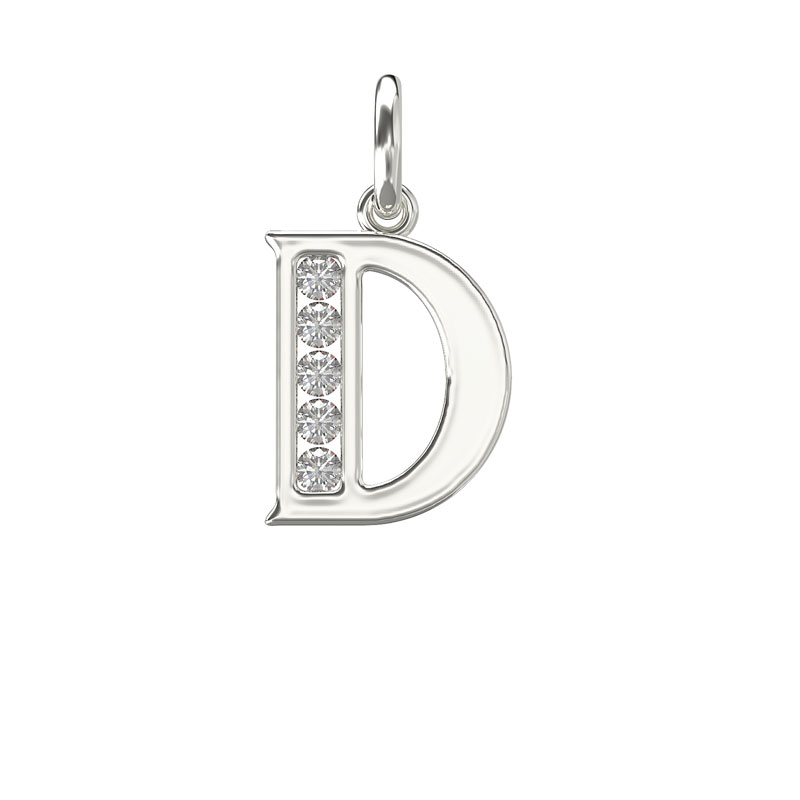 CZ Initial Pendant D