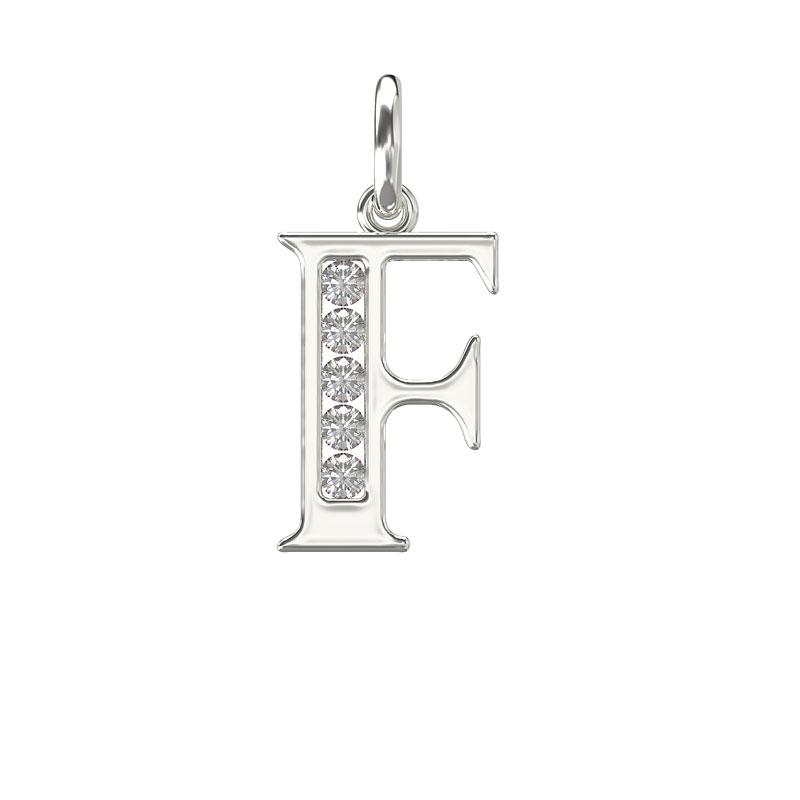 CZ Initial Pendant F