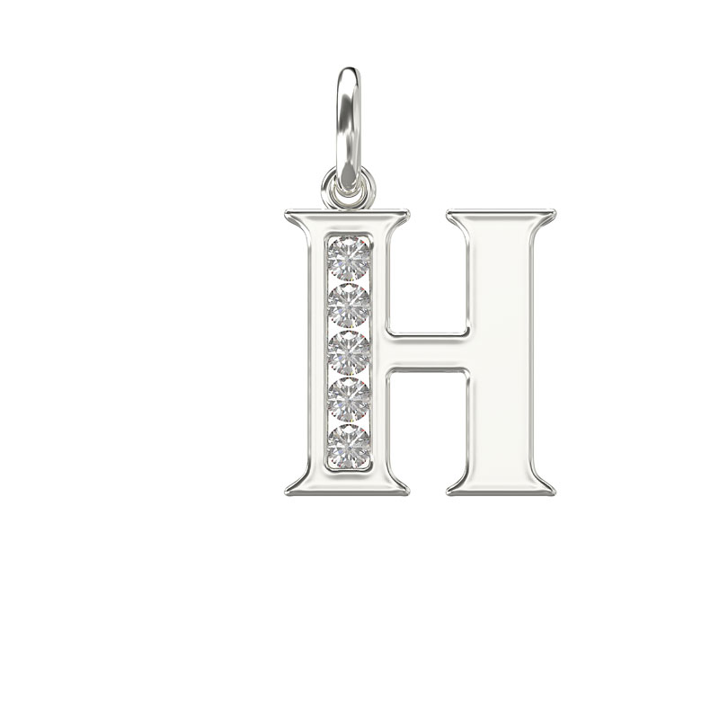 CZ Initial Pendant H