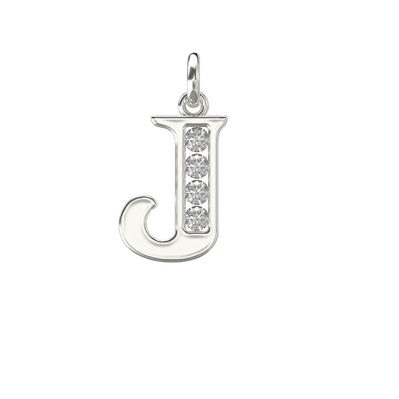 CZ Initial Pendant J