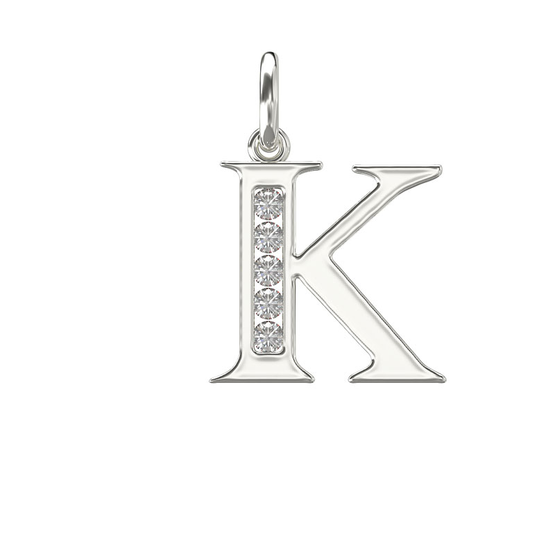 CZ Initial Pendant K