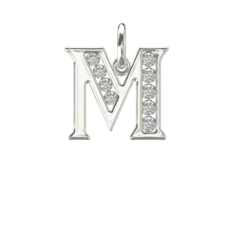 CZ Initial Pendant M