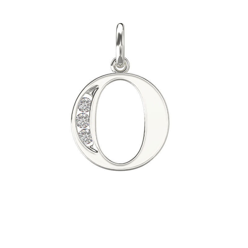 CZ Initial Pendant O