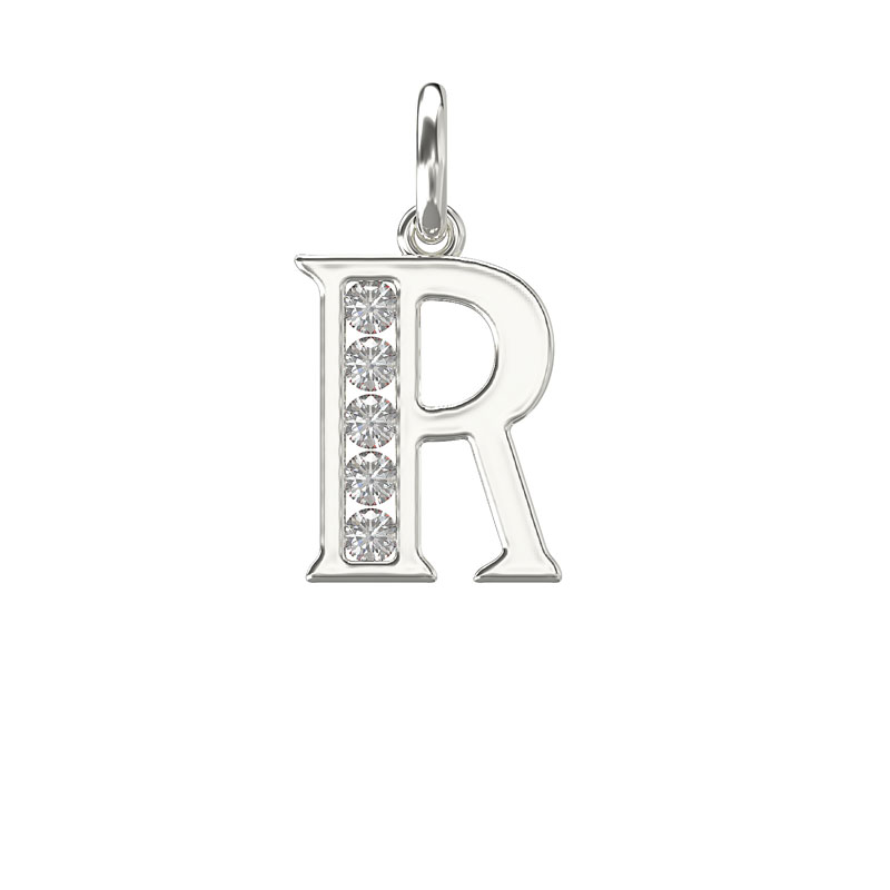 CZ Initial Pendant R