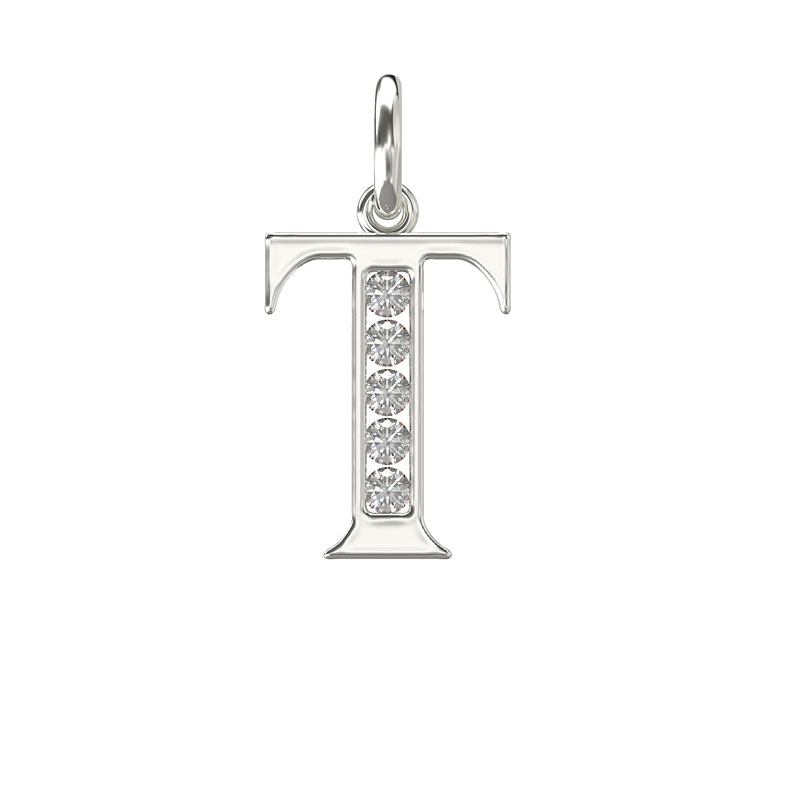 CZ Initial Pendant T