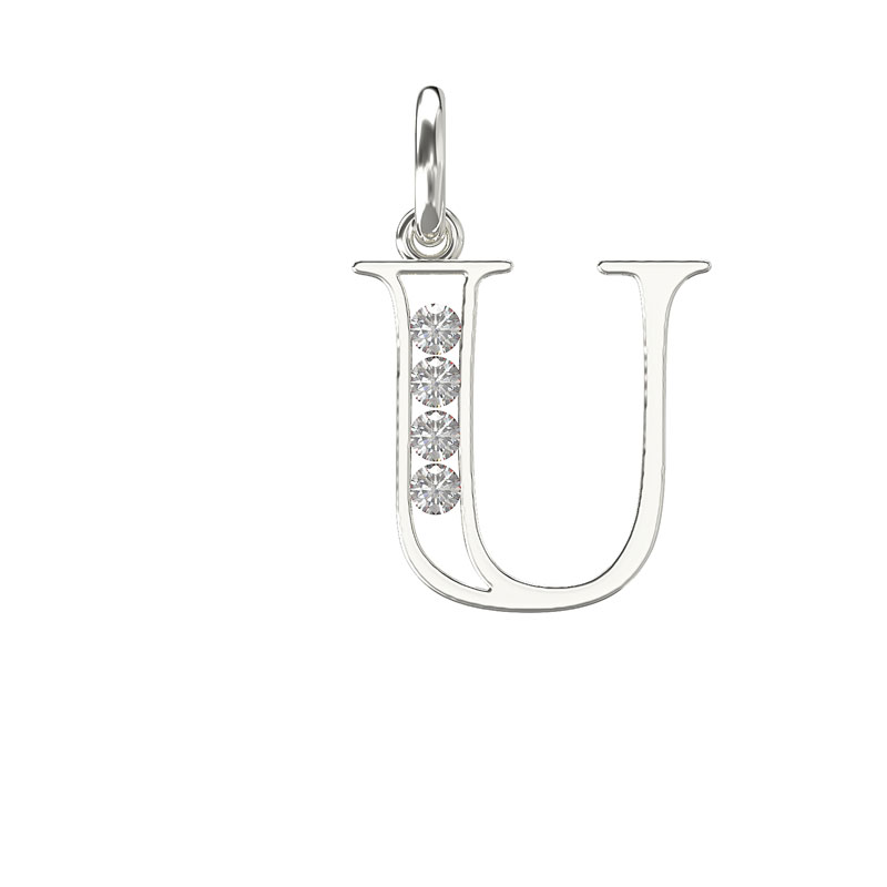 CZ Initial Pendant U