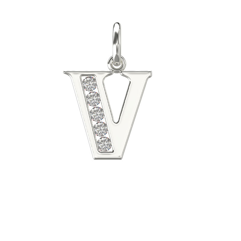 CZ Initial Pendant V