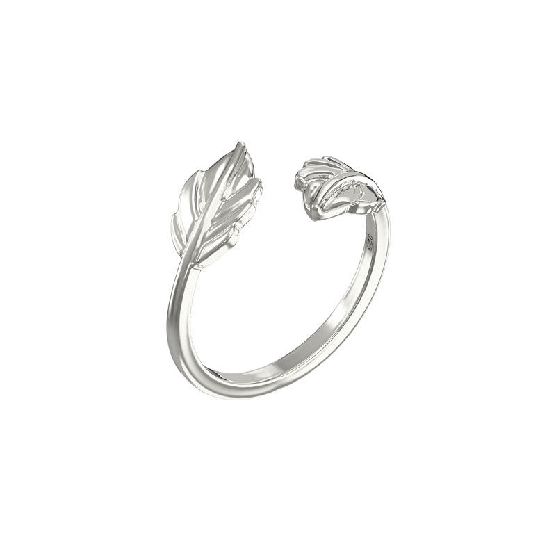 Silver Leaf Wrap Ring