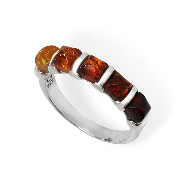 Amber Ring with five stones