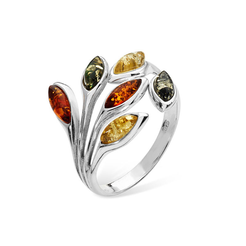 Amber Leaf Detail Ring