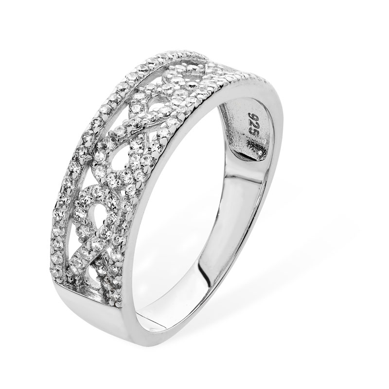 Silver Ring With CZ Detail