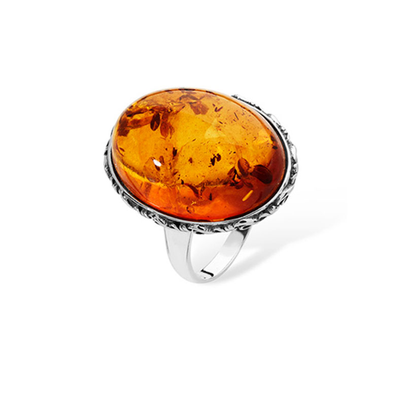 Amber Victorian Style Ring