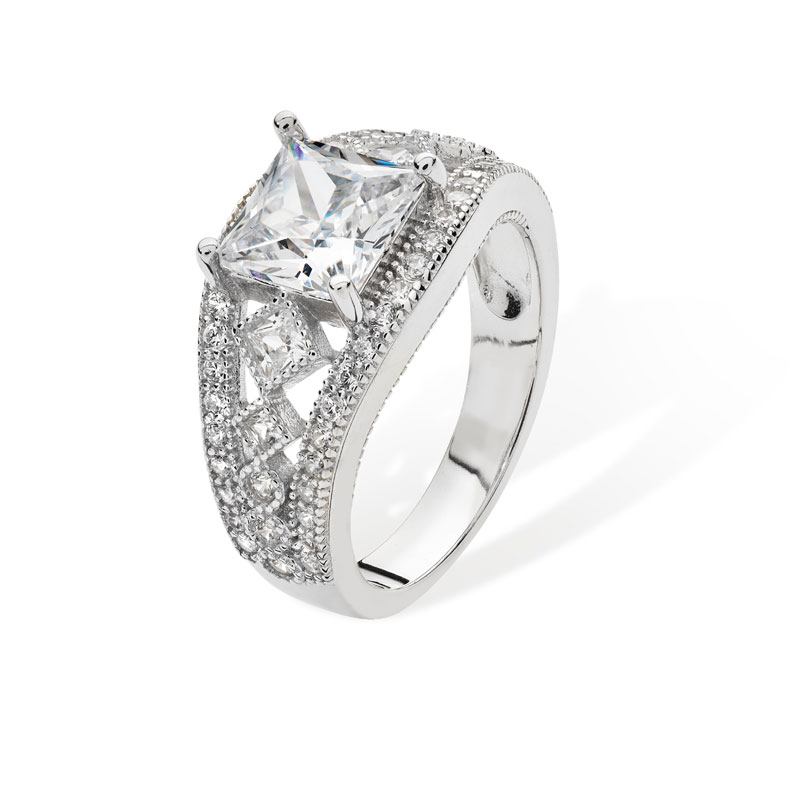 Fancy Square CZ Ring