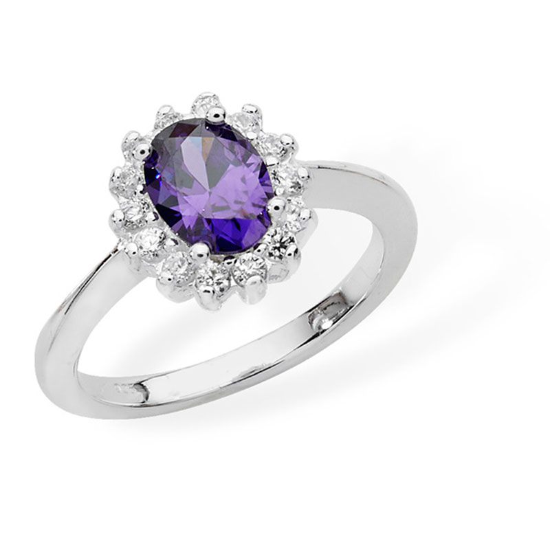 Amethyst Cz Ring