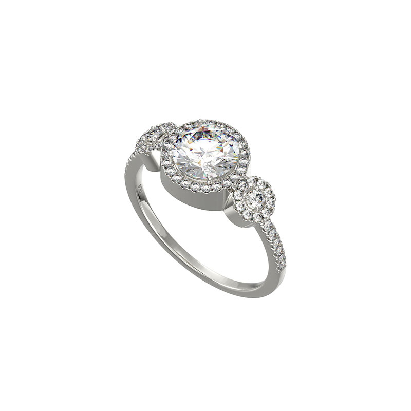 Silver Ring With Three CZ Circles
