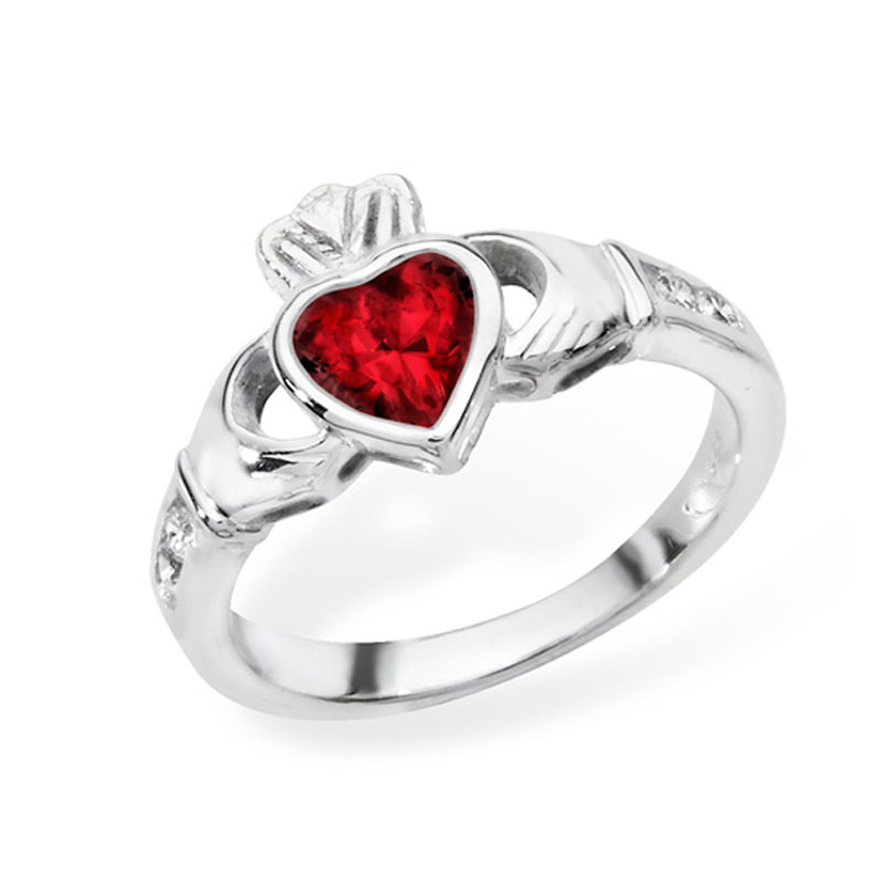 July Birthstone Claddagh Ring